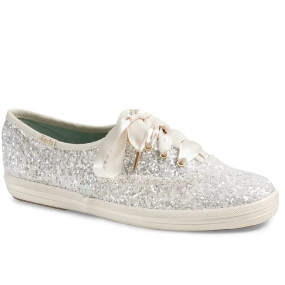 Kate Spade Silver Glitter Sneakers